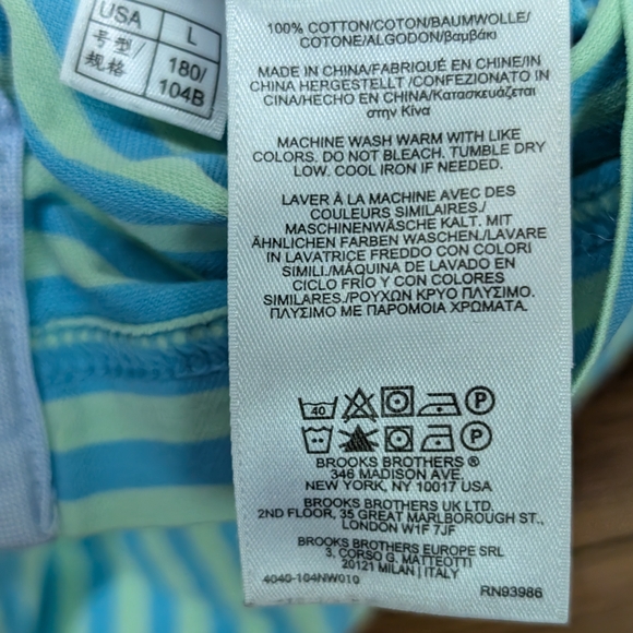 Brooks Brothers Aqua Striped Polo Shirt - Picture 5 of 7
